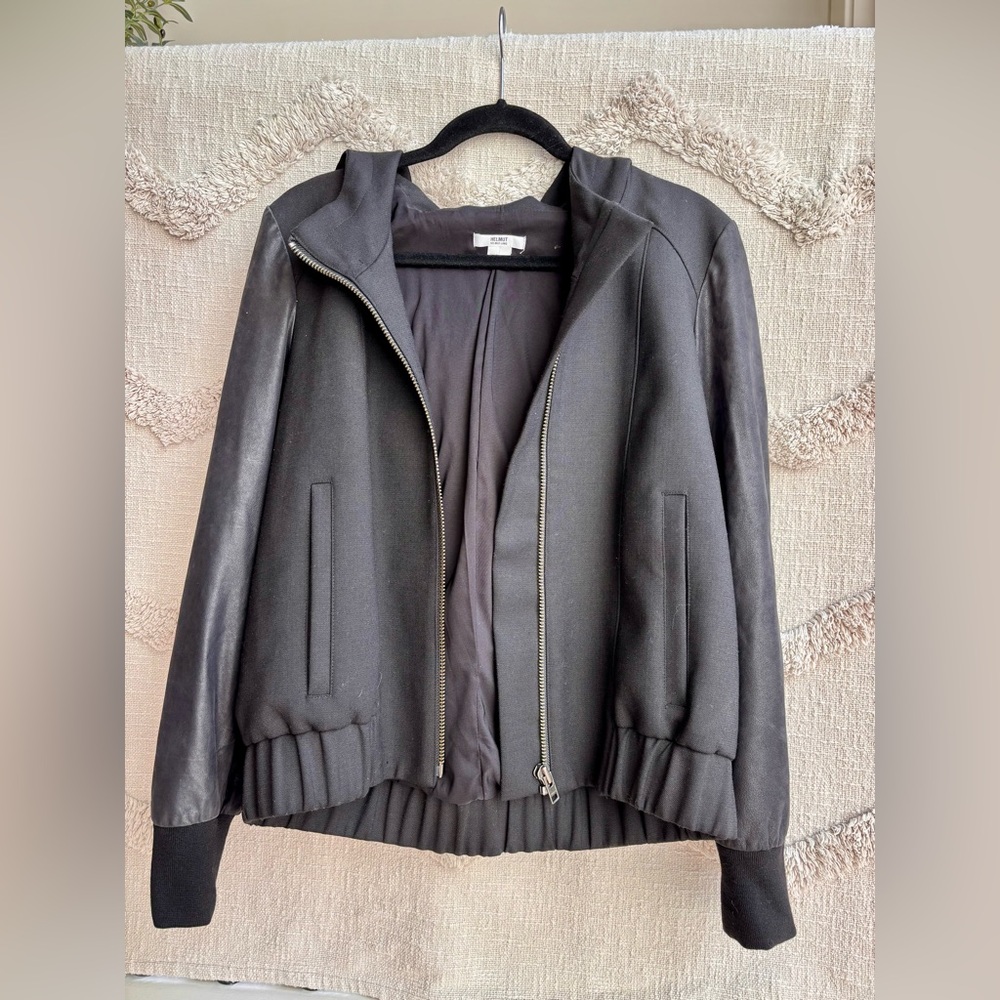 Helmut Lang Charcoal Black Bomber Jacket